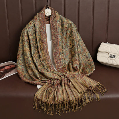 Luxury Brand Autumn Cashmere Pashmina Shawl Lady Wrap Warm Winter Scarves Design Print Female Foulard Cotton Stoles...
