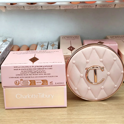 Charlotte 4 Colors Pink Diamond Heart-Shaped Lipstick Luminous Lip Glow and Two Color Heart Shape Powder Blusher Tilbury Makeup
