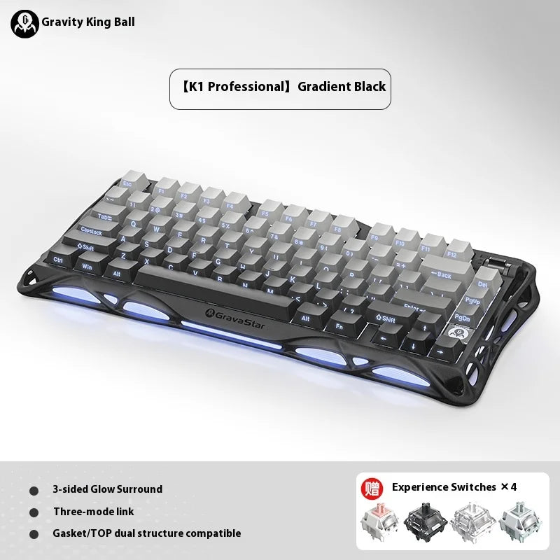 Gravastar 75k1pro Mechanical Keyboard Wireless Gaming Esports Professionali Keyboard Aluminum Customization Computer...