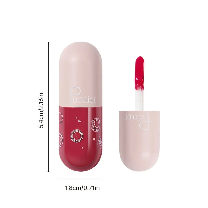 Capsule Mirror Lip Gloss, Water-Light High Shine, Non-Stick Cup, Long-Lasting, Moisturizing, Travel Size