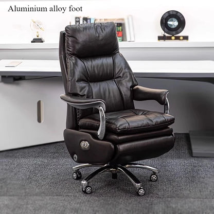 Leather Electric Chair Footrest Lift Rotatable Nordic Lazy Designer Adult Aesthetics Chair Wheels Luxury Bureau Meuble...
