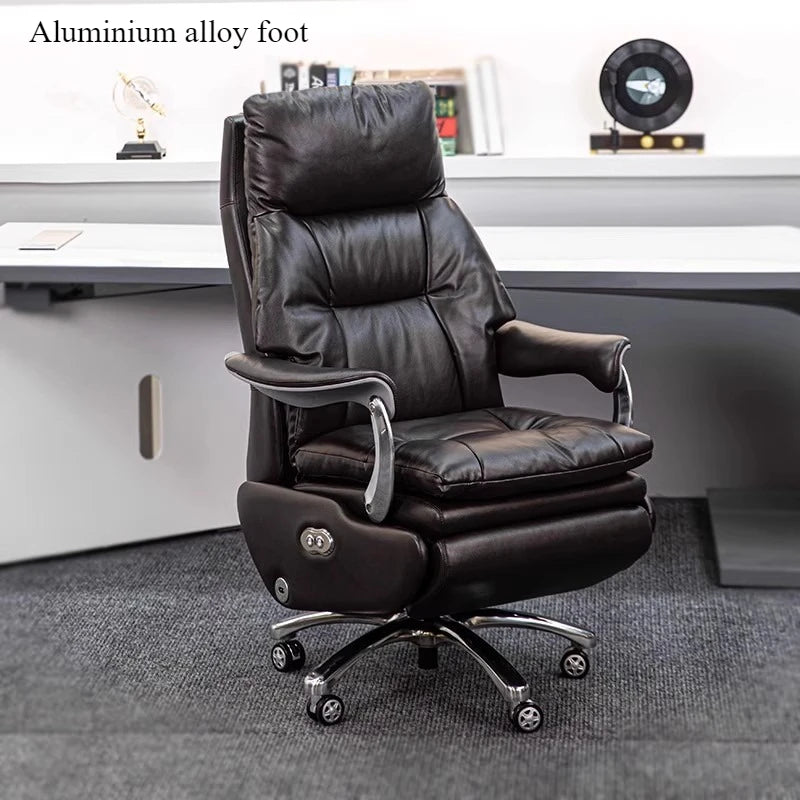 Leather Electric Chair Footrest Lift Rotatable Nordic Lazy Designer Adult Aesthetics Chair Wheels Luxury Bureau Meuble...