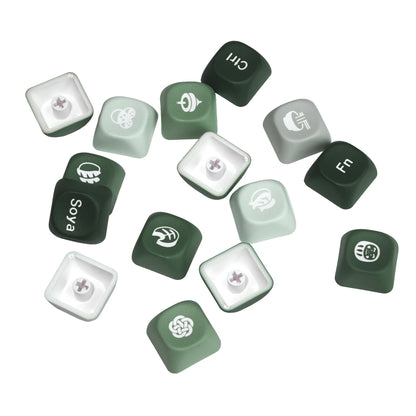 XVX Gradient Green MOA PBT Keycaps Custom Keyboard Keycaps 75 Percent Dye Sublimation Keycaps for Cherry MX Switches 132 Keys