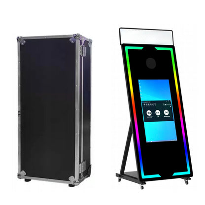 with RGB Touch Screen DSLR Photobooth Portable 32 inch 65 inch Mirror magic Selfie Photo Booth Machine For Wedding Party...