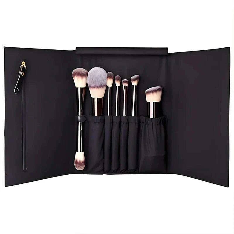 HOURGLASS Vegan brush travel brush set includes 7 brushes for the eye and face with a bag gift box packaging