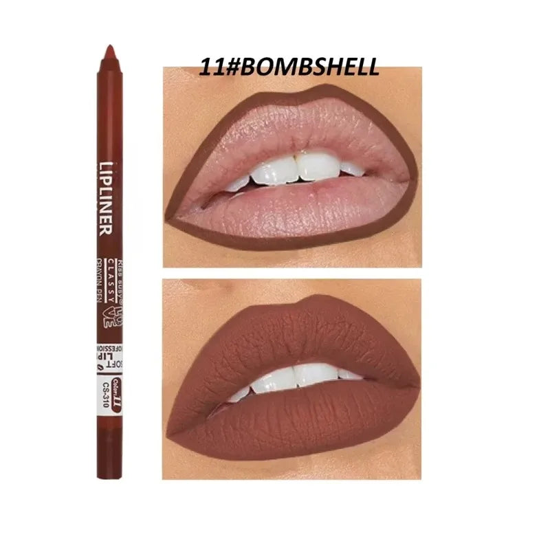20 Color Waterproof Matte Lipliner Pencil Natural Violet Pro Lip Liner Makeup Nude Lips Contour High Pigment Lipstick Cosemetics