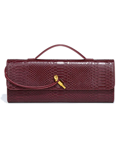 PU Leather Fashion Luxury Top-Handle Bag For Women Evening Handbag Long Purse Crocodile Pattern Crossbody Shoulder Bags...