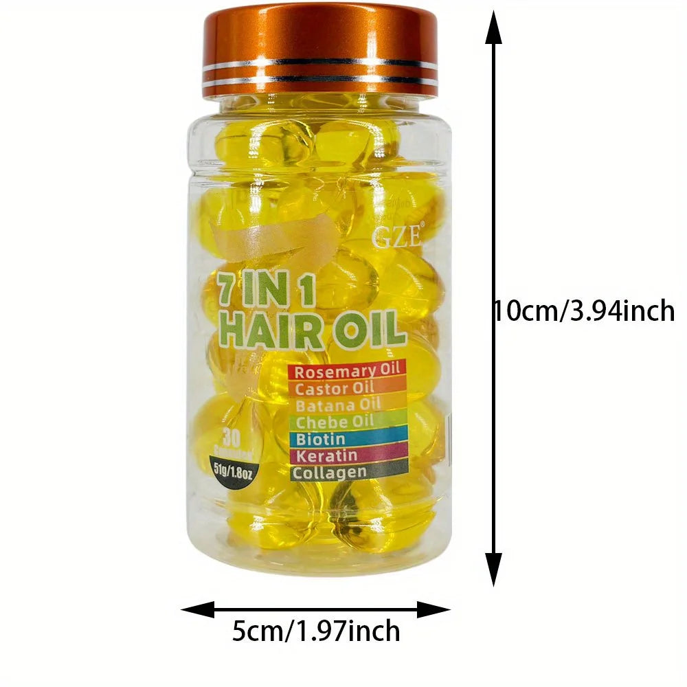 GZE 7-IN-1 Hair Oil Enriched With Rosemary Oil Castor Oil Batana Oil Chebe Oil Biotin Keratin Collagen Hydrating...