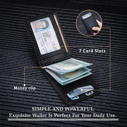 Rfid Carbon Fiber Men Wallets Man Card Holder Money Bag Slim Thin Mini Wallet Male Small Short Purse Black Walet Billfold Vallet