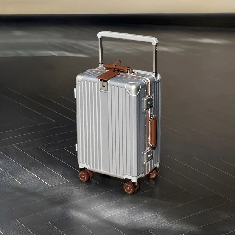 20/24/26/28 Inch Fashion Wide Handle Travel Suitcase Luggage with Cup Holder Suitcase Trip Cabin TSA Customs Lock Trolley Case