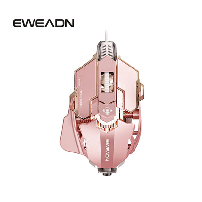 EWEADN G5 USB Wired Gaming Mouse Silent or audible optional, Buttons Macro Function Keys, for desktop, laptop, computer, school