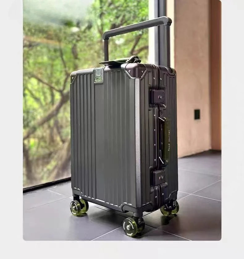 20/24/26/28 Inch Fashion Wide Handle Travel Suitcase Luggage with Cup Holder Suitcase Trip Cabin TSA Customs Lock Trolley Case