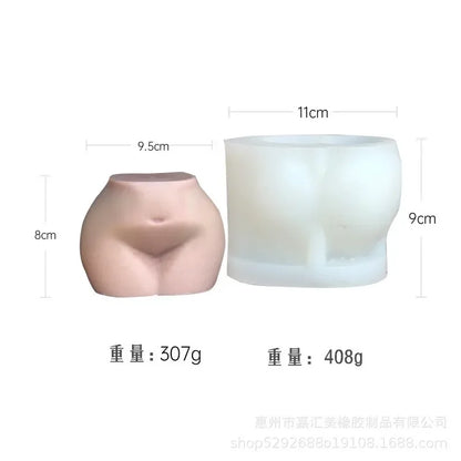3D Large Hip Candle Mold Plump Ass Torso Candle Silicone Mold Buttock Scented Candle Aromatherapy Women Chest Soap Plaster Mould