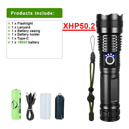 Most Powerful LED Flashlight USB Rechargeable Torch Light High Power Flashlight Tactical Lantern Long Shot Hand Lamp For Camping
