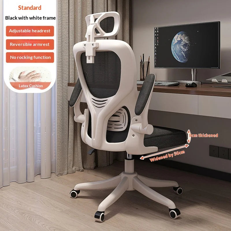 Ergonomic Office Chair Adjustable Lumbar Support Mesh High Back Swivel Computer Gaming Chair Reclining Armrest White...