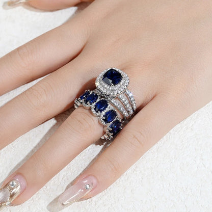 Europe and The United States Fashion Shining Double Layer Ring Ladies Luxury Exquisite Wedding Banquet Jewelry Gifts |...