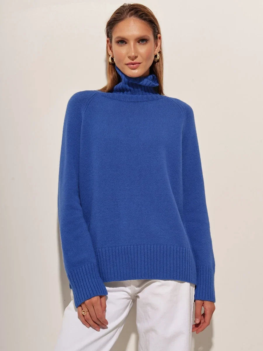 Blubelle  Women Turtleneck Sweater Autumn Thick Warm Pullover Tops NEW Winter Oversized Casual Loose Knitted Jumper Female pull