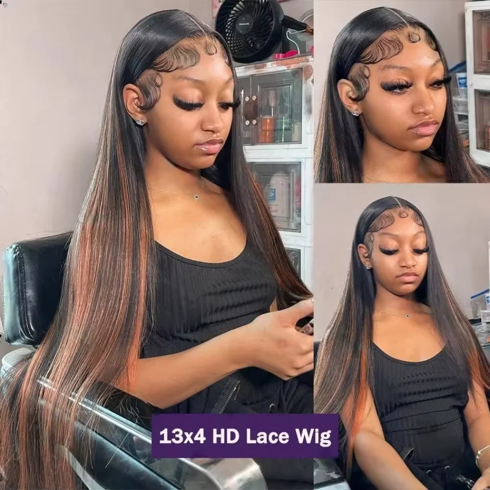 Stylish FB30 Balayage Bone Straight Wig 18-46 Inch 13x4 13x6 HD Transparent Lace Pre Plucked Highlight Color Human Hair...