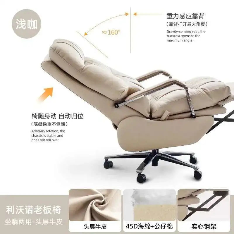 White Nordic Recliner Chair Ergonomic Bedroom Floor Modern Office Chair Working Conference Chaise De Bureau Office Furniture - Kimlud