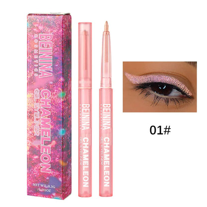Shiny Chameleon Metallic Blue Eyeliner Gel Pen Eyeshadow Multicolor Eye Liner Pearlescent Polarized Glitter Eyes Pigment...