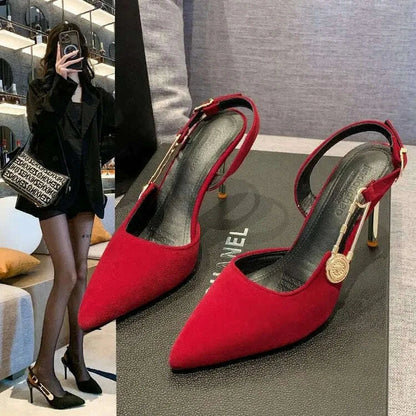 Designer Luxury Pointed High Heels Rhinestone Party Dress Sandals Women 2024 Fashion Elegant Sexy Office Gladiator Women Pumps
