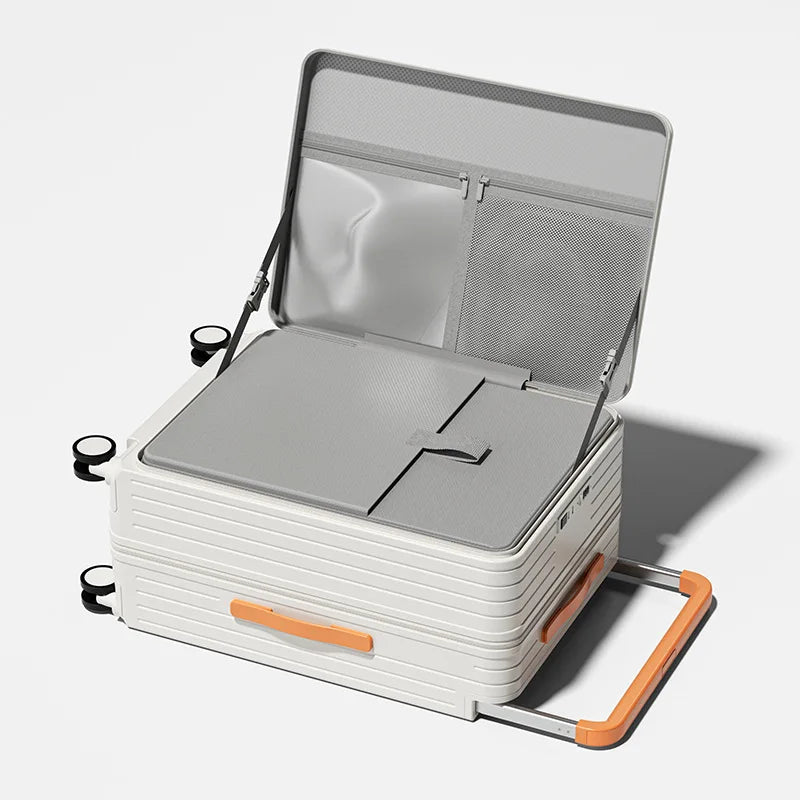 Front Opening Multi-Functional Suitcase Business Wide Trolley Luggage ABS+PC Large-capacity Password Box Travel Trolley Case