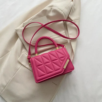 2024 New Fashion Shoulder Bag Plaid PU Leather Ladies Handbags Designer Crossbody Bags For Women - Kimlud