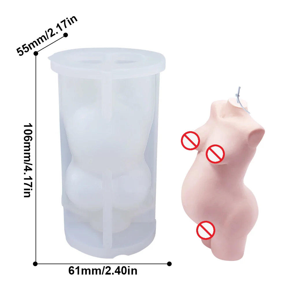 Large Silicone Human Body Candle Mold Beauty Portrait Sexy Gypsum Resin Drop Glue Soap Chocolate Mould Soft Easy Demoulding