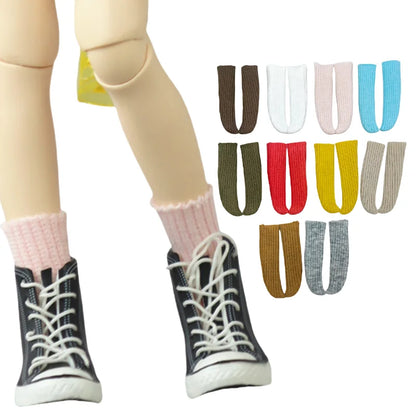 For Blythe Doll Socks Black White Pink Candy color Socks for Ob24 Ob22 Azone Doll Long Stockings - Kimlud