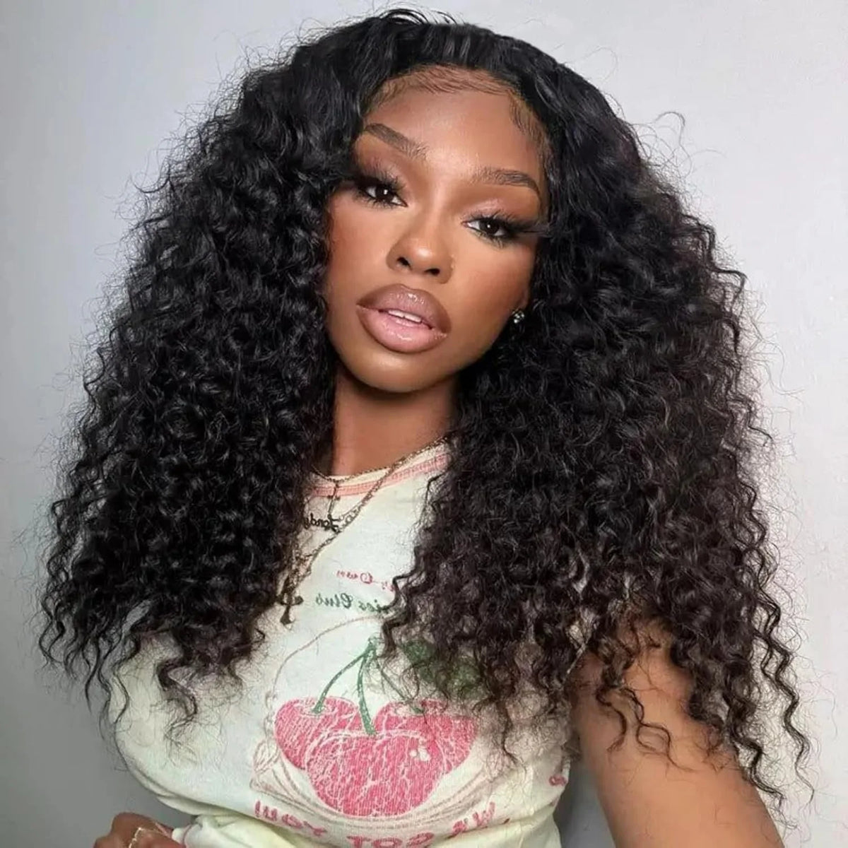 16-32 Inch 3 IN 1 Half Wig With Drawstring Seamless Human Hair Wigs Curly Wig Upgrade for Women Summer Machine Wigs