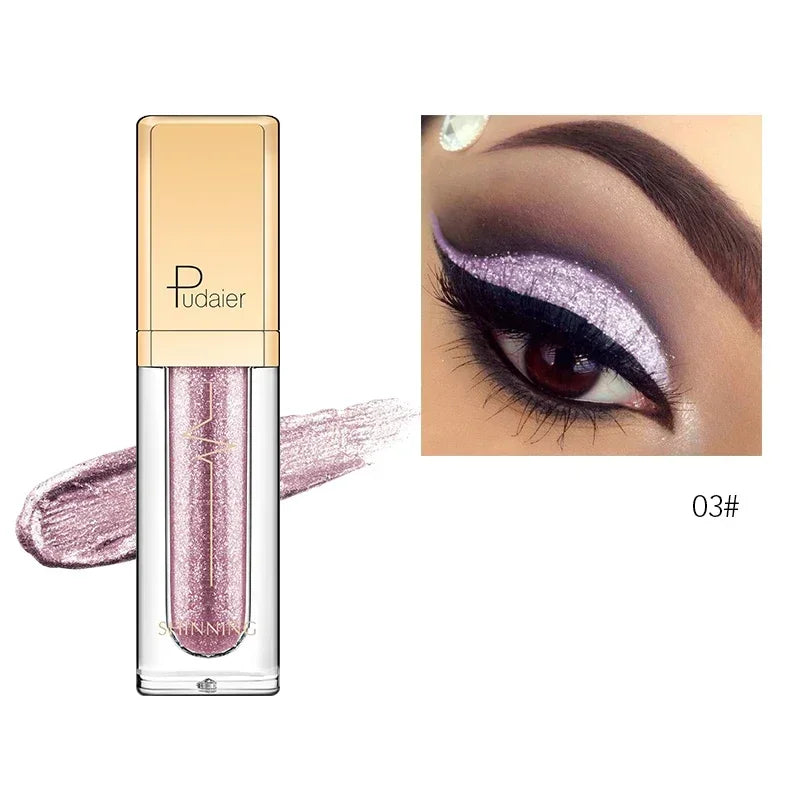 New Make Up Liquid Eyeshadow Waterproof Glitter Pigments Purple Gold Metalic Women Beauty Gel Eye Shadow Cream 18 Colors...