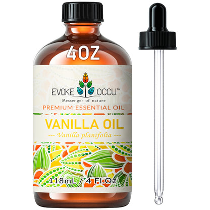 EVOKE OCCU Vanilla Essential Oil 118mL Ylang Rose Orange Aroma for Massage Relaxation Hair Shampoo Conditioner Skin Care Cream - Kimlud