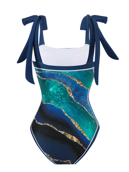 Summer New Custom-Made Digital Printed One-Piece Bikini Swimsuit for Women Conservative Sun Protection One-Piece Gauze Skirt 2-Piece - Kimlud