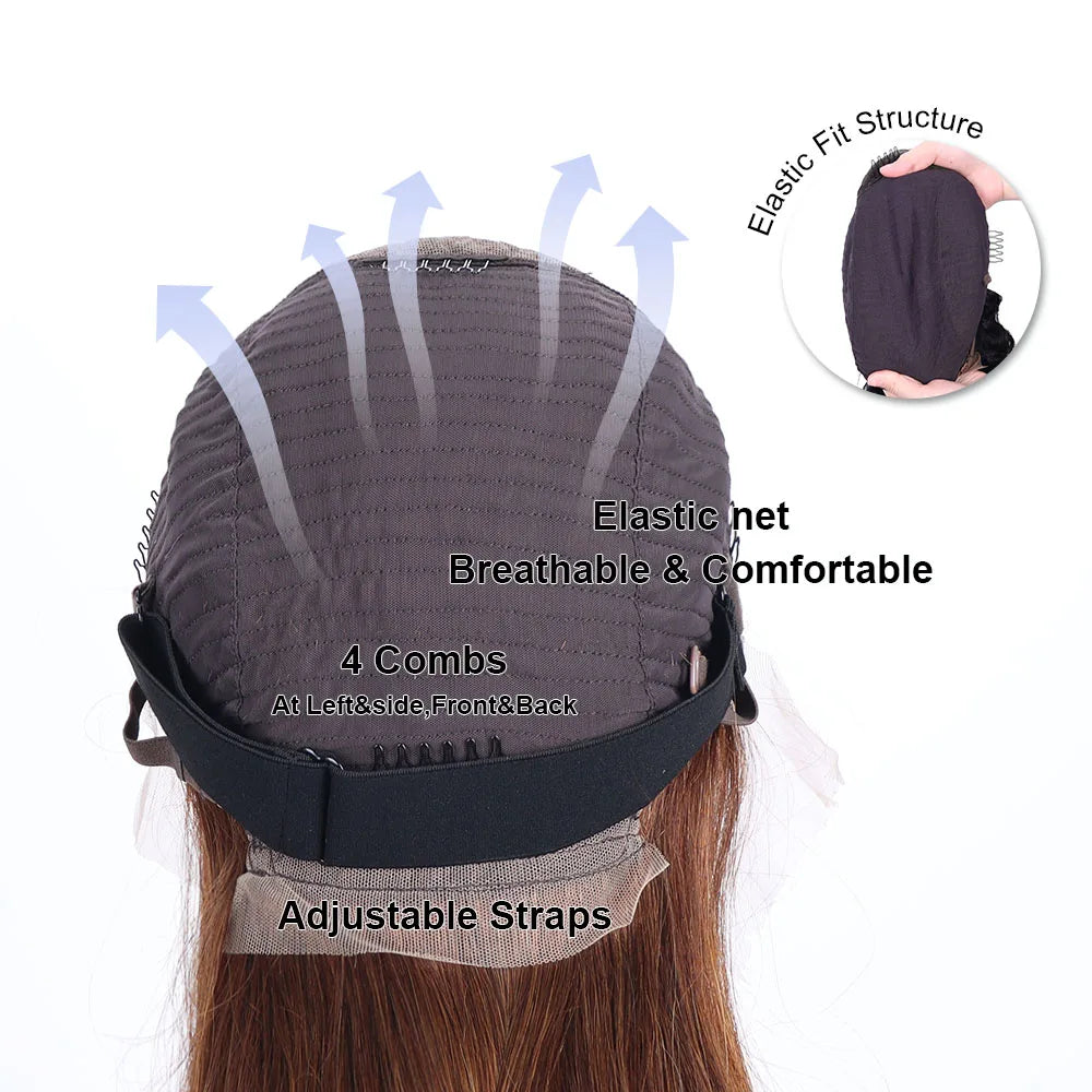 200% Highlight Ombre Straight 13x6 Hd Lace Frontal Wig Human Hair Colored Blonde 40Inch 360 Full Lace Front 100% Human Hair Wigs - Kimlud