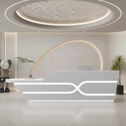 Organizers Company Reception Desks Luxury White Led Lights Reception Desks Welcome Minimalist Comptoire Accueil Trendy Furniture
