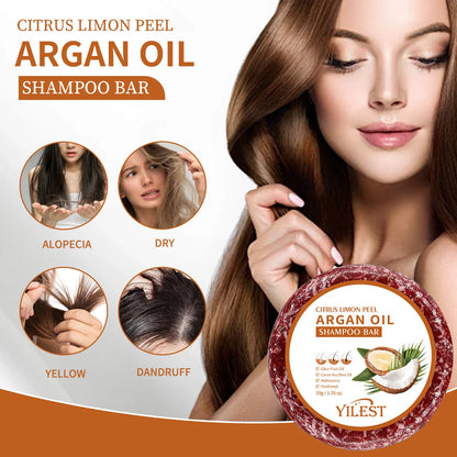 Argan Oil Shampoo Soap Bar Anti Hair Loss Repair Damaged Frizz Argan Oil Scalp Treatment Hair Care for Hair-Gentle...