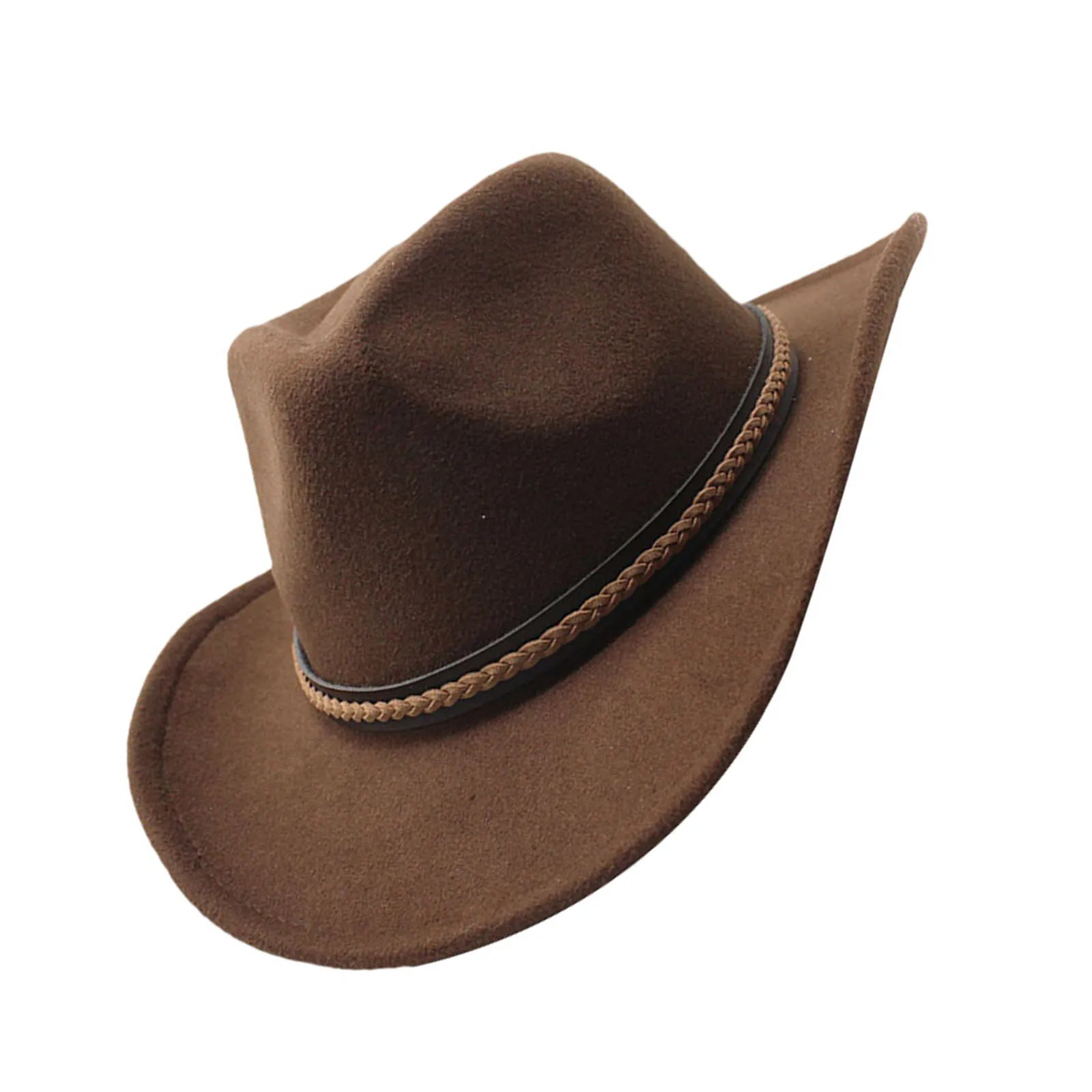 Classic Cowboy Hats for Women Men Retro Cowgirl Hats Wide Brim Felt Hats with Decorative Band | Kimlud Mid Range Rug