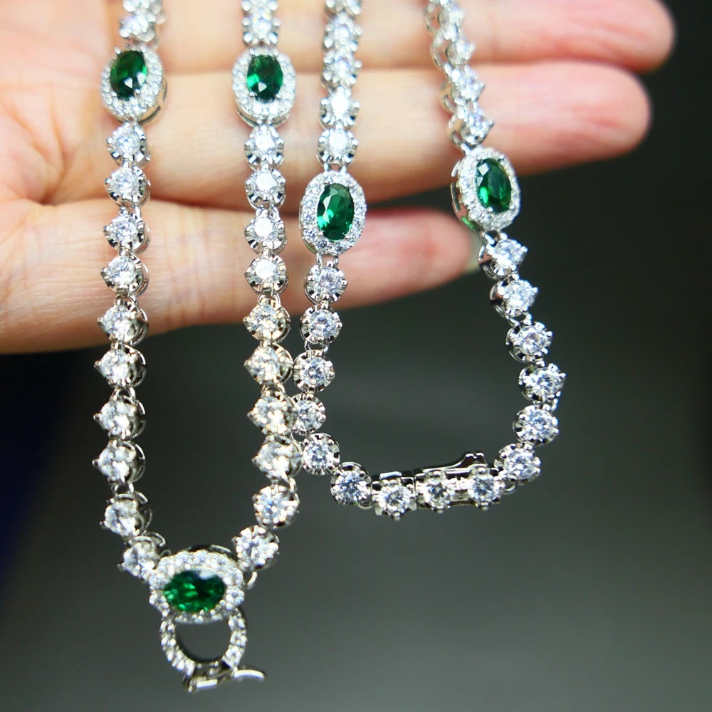 KQDANCE Large 20*26mm Green Stone Lab Emerald Pendant For All-matching CZ Diamonds Tennis Chain Necklaces Wedding...