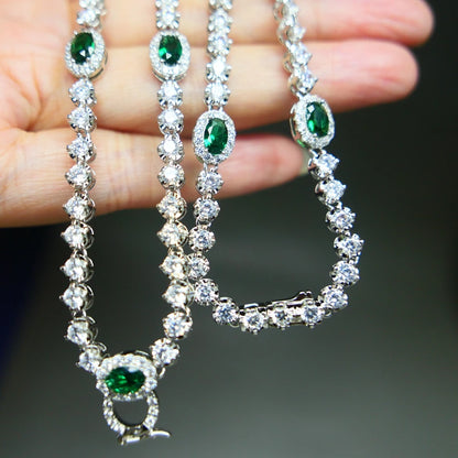 KQDANCE Large 20*26mm Green Stone Lab Emerald Pendant For All-matching CZ Diamonds Tennis Chain Necklaces Wedding...