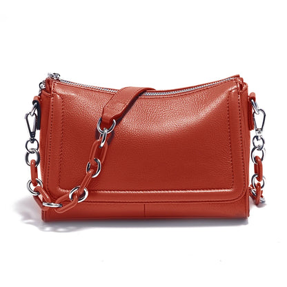 Zency Acrylic Chain Handbag Soft Leather Top-Handle Women's Luxury Small Underarm Crossbody Bag White Fashion Shoulder |...