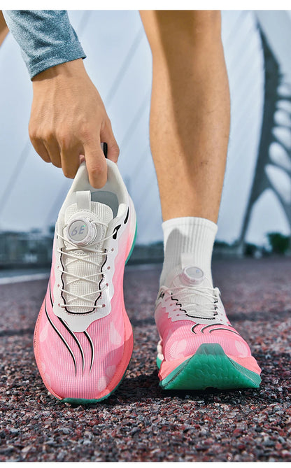 Professional Sports Running Shoes For Men Marathon Air Cushion Carbon Plate Double-layer Mesh Women Athletic Racing Sneakers - Kimlud