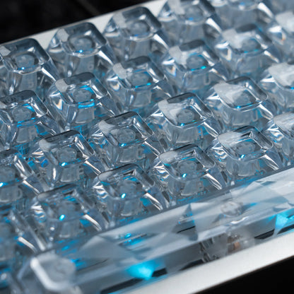 Womier Ice Cube Keycap 126 Keys Diamond RGB Shine Through Keycaps ASA Profile Transparent Custom Keycaps for Mechanical...