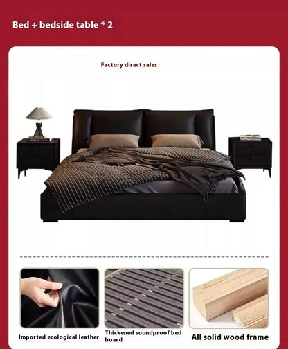 180X200cm Double Luxury King Size Bed with Office Headboards Racks and Frame Bedroom Sets Full Set Furniture Bed with...