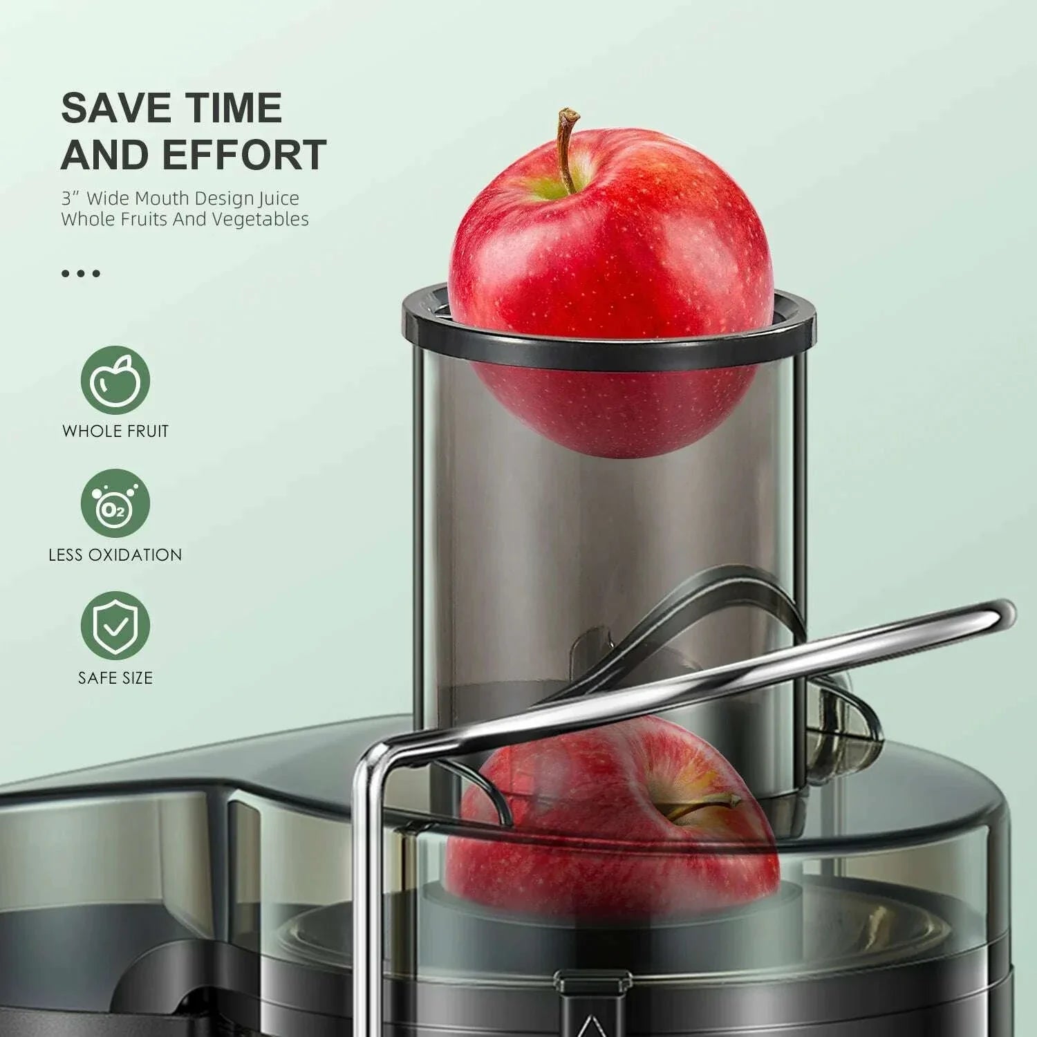 Juicer Machine, 800W Centrifugal Juicer Extractor with Wide Mouth 3” Feed Chute for Fruit Vegetable, Easy to Clean, Stainless St