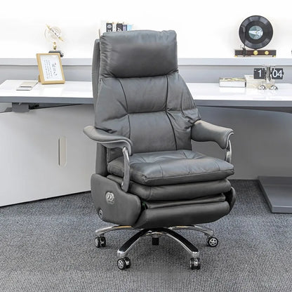 Leather Electric Chair Footrest Lift Rotatable Nordic Lazy Designer Adult Aesthetics Chair Wheels Luxury Bureau Meuble...
