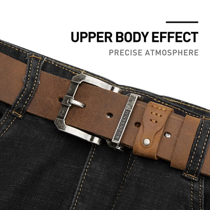 BISON DENIM Genuine Leather Belt For Men High Quality Buckle Jeans Casual Belts Vintage Business Cowboy Waistband Free Shipping