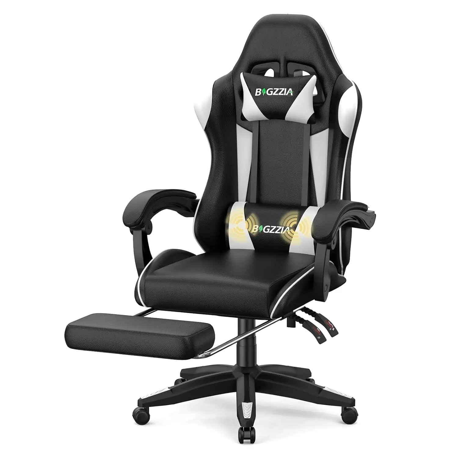 Gaming Chair, Gamer Chair with footrest and Massage Lumbar Support, Height Adjustable Video Game Chair with, Customized