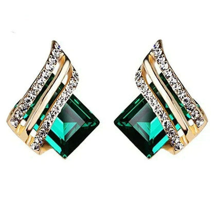 Fashion Gold-plated Zircon Earrings Crystal Earrings Engagement Earrings for women Princess Jewelry Birthday Anniversary Gifts
