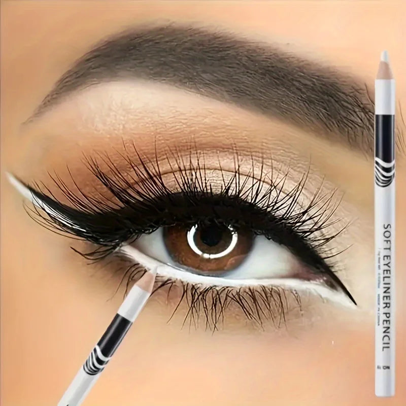 Wooden Rod White Inner Eyeliner Pen Eyelid Under Crease Pen Matte White Pen Beauty Eyeliner Easy Coloring | Kimlud...