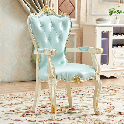 European Solid Wood Dining Chair Princess Lazy Throne Luxury Lounge Chair Fashion Butterfly Ergonomic Muebles Entrance Furniture - Kimlud